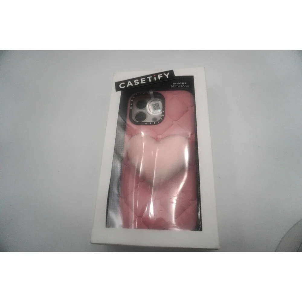 CASETiFY IPhone 14 Pro Max The Grippy Case Heartbreaker Pink Heart Plush Grip - Picture 4 of 9